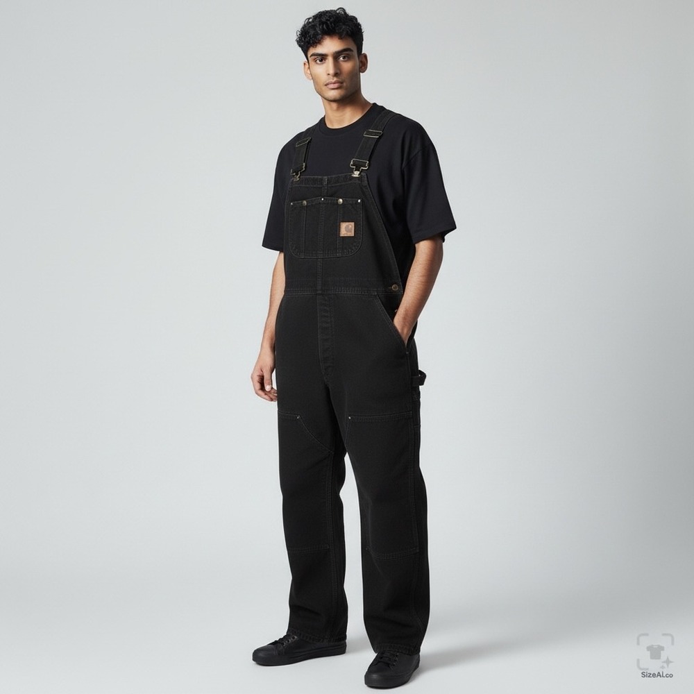 Carhartt R27 BLK Quilt Lined Duck Bib‎ Overalls Mens 40x32 Black Workwear Pants